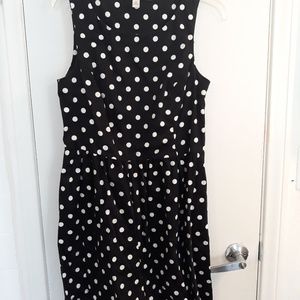 Lauren Conrad Black/White polka dot midi dress 10